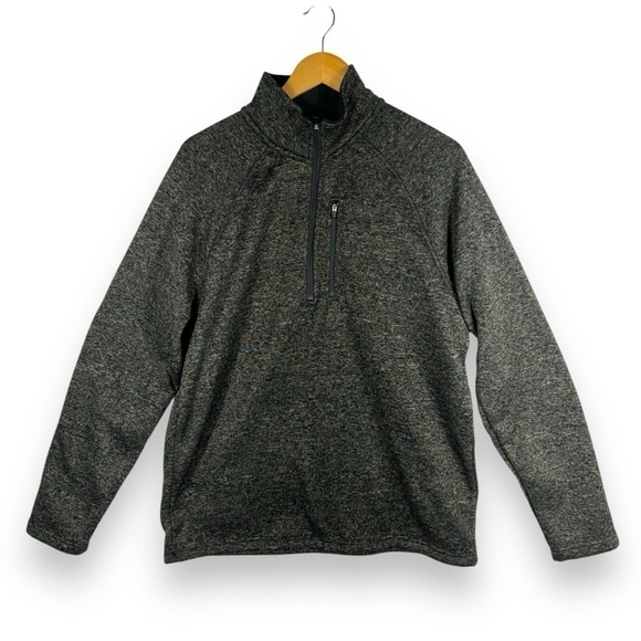 4 for $40 SALE! Eddie Bauer Radiator Fleece Lined 1/4 Zip Sweater, Smoke, Size L - Picture 1 of 12